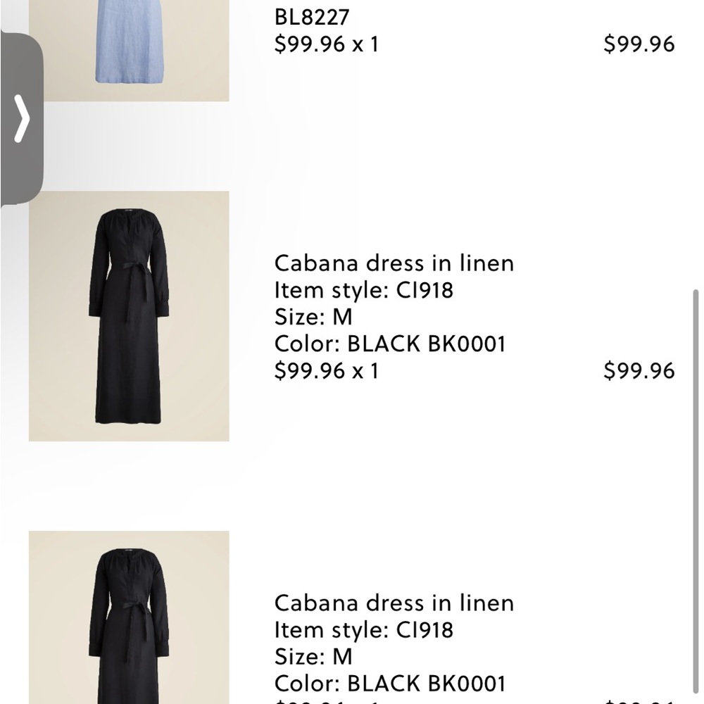 i. crew Cabana Black Linen Dress j. crew